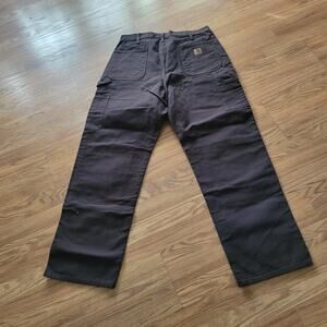 Vintage Y2K Carhartt B136 DKB Dark Brown Double Knee Carpenter Pants 36x32